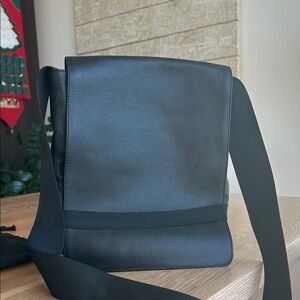 Moleskine Black Leather crossbody bag. Like new.